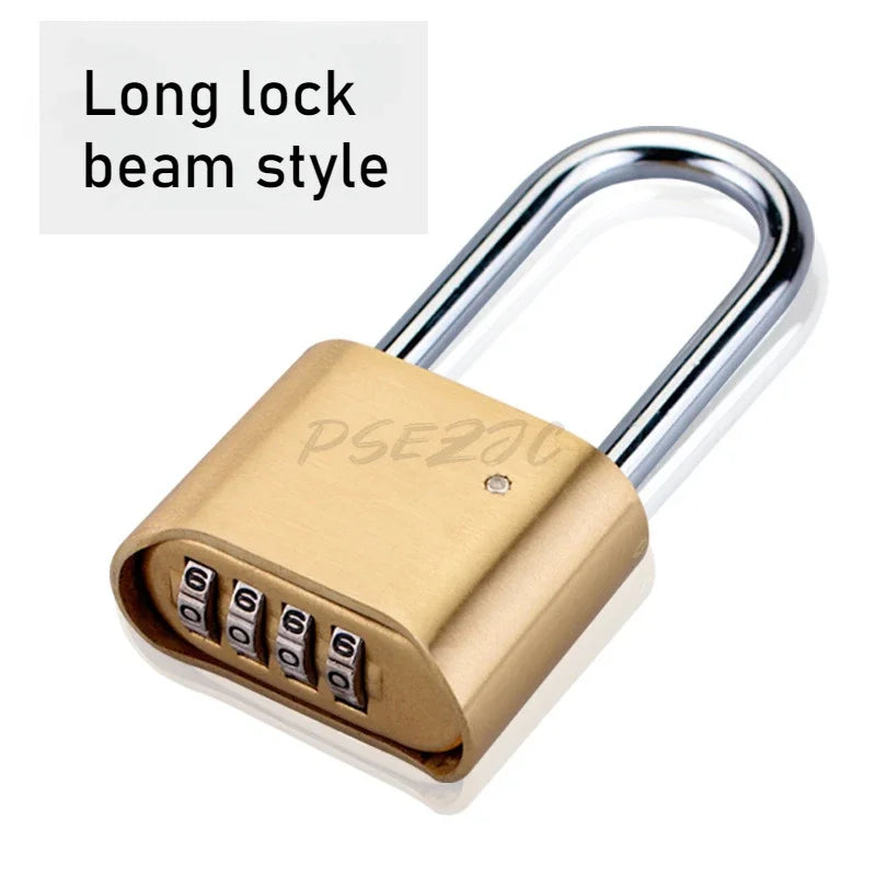 Warehouse Extended Lock Beam Courtyard Door Card Car Door Outdoor Warehouse Password Lock Head Brass Padlock